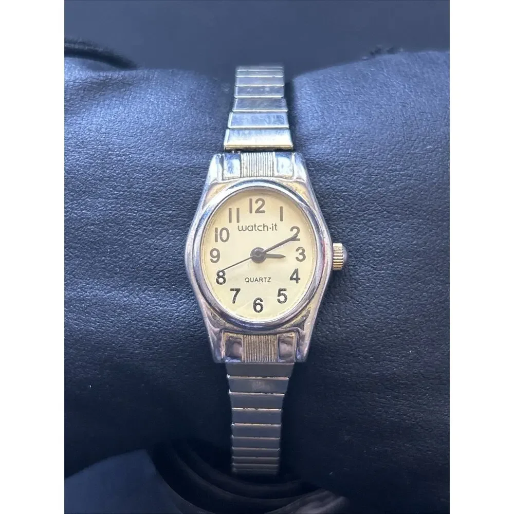 Watch It Two Tone Women’s Stretch Band Quartz Watch